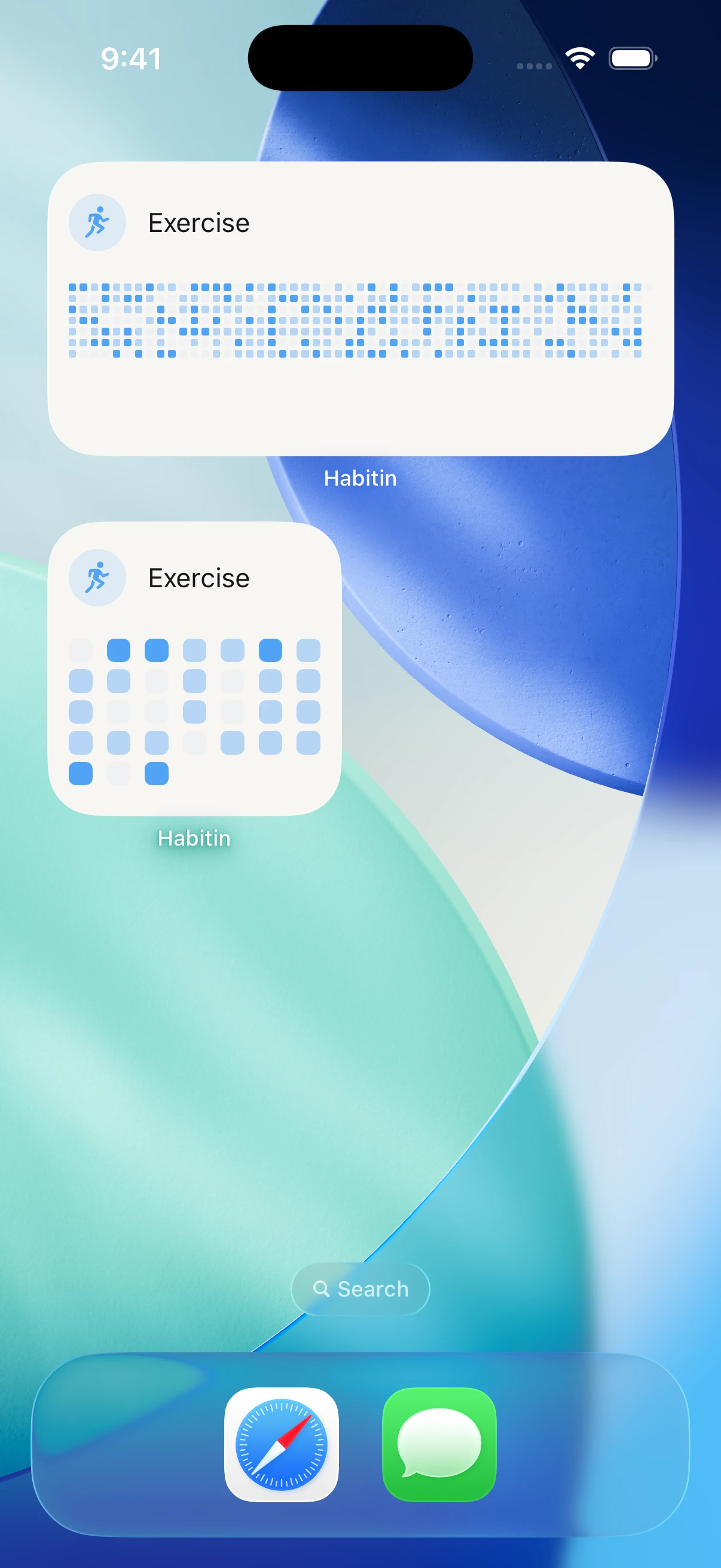 Habitin home screen widget — track habits from the iOS home screen
